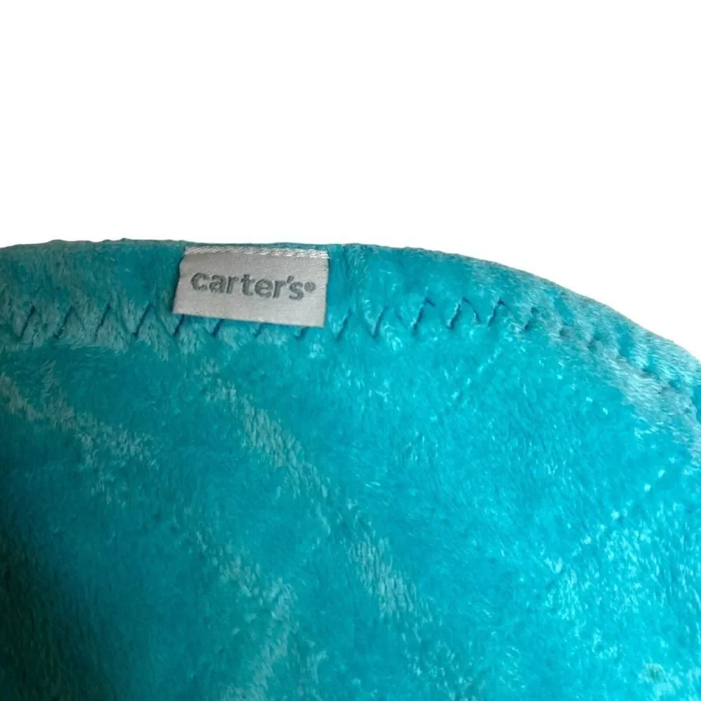 Baby Carter's Blue Green Crab Sherpa‎ Minky Security Baby Blanket Lovey 29x37”